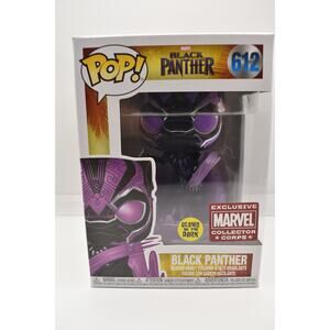 Funko Pop! Black Panther Marvel Collector Corps Exclusive Glow in the Dark #612